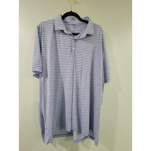 Johnnie-O  Declan Striped Top Shelf Performance Golf Polo Blue Mens Size 2XL - Picture 3 of 8